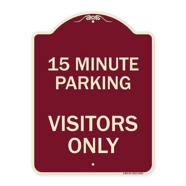 Signmission Reserved Parking 15 Minute Parking for Visitors Heavy-Gauge Aluminum Sign, 24" x 18", BU-1824-23055 A-DES-BU-1824-23055 - main